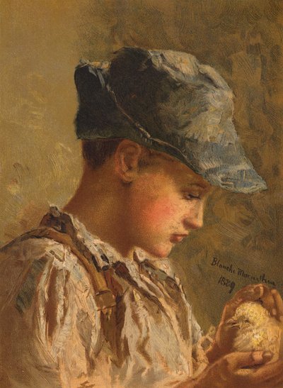 鳥を連れた少年 (クロモリソ) 作： Blanche F. MacArthur