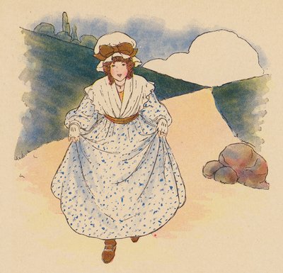 童謡：リトル・ポリー・フリンダース（カラーリトグラフ） 作： Blanche Fisher Wright