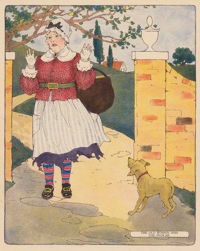 童謡：老婆と行商人（カラーリトグラフ） 作： Blanche Fisher Wright