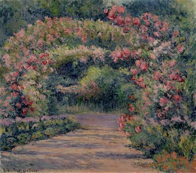 ジヴェルニーのローズ アーバー (キャンバスに油彩) 作： Blanche Hoschede Monet