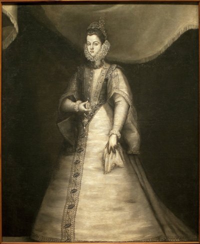 オーストリアのインファンテ、イザベル・クレール・オイゲニー（1566-1633）（スペインのイザベラ）の肖像。ブラス・デ・プラド（約1545-1599）による絵画、油彩・キャンバス 作： Blas del Prado