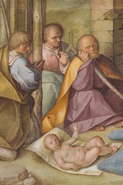 中央身廊、北側第4スパン、「羊飼いの礼拝」 ボッカッチョ Boccaccino 1516-17年、詳細 作： Boccaccio Boccaccino
