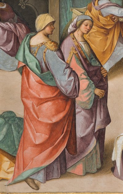 中央身廊、北側第2スパン、「聖母の誕生」 ボッカッチョ Boccaccino 1514-15年、詳細 作： Boccaccio Boccaccino