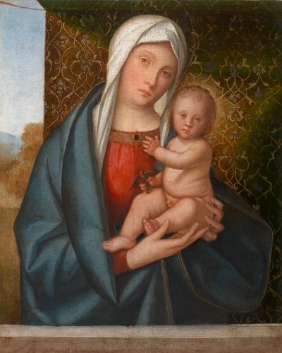 聖母子像と鳥 作： Boccaccio Boccaccino