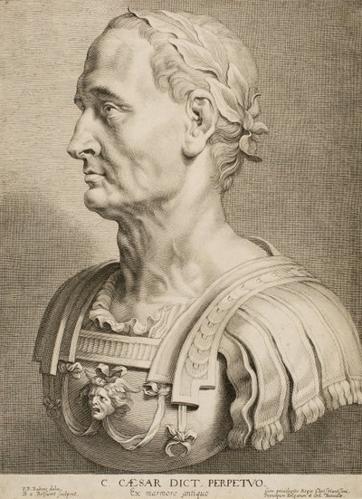 永遠の独裁者、ジュリアスシーザー、有名なギリシャ人とローマ人の12人、1633年頃 作： Boetius Adams Bolswert