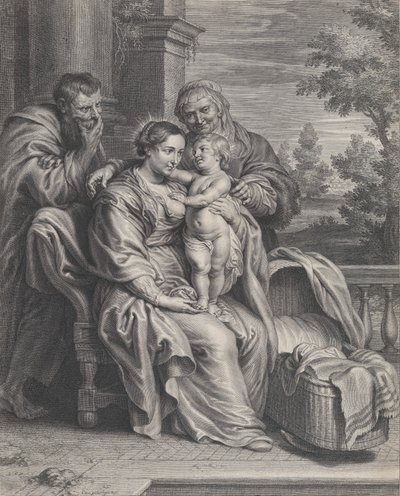 聖アンナと聖家族、カリフォルニア州。 1625-35。 作： Boetius Adams Bolswert