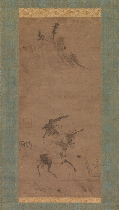 ロバに乗る蘇士、15世紀初頭。 作： Bokudo Sojun
