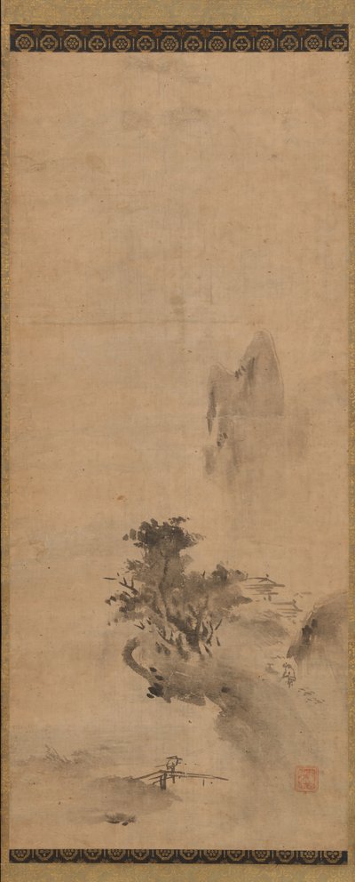 はねたインクの風景、16 世紀初頭。 作： Bokusho Shusho