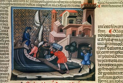 原稿「JustinianInstitutesFees and others」、c.1300からの船積みへの商品 作： Bolognese School