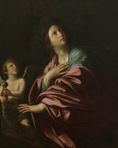 アレクサンドリアの聖カタリナ、1600〜99年頃（キャンバスに油彩） 作： Bolognese School