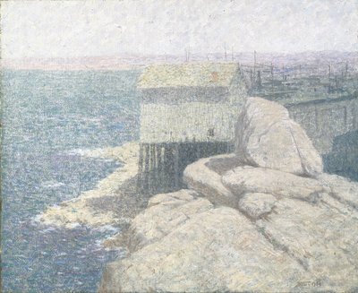 チャイニーズ フィッシング ビレッジ、モントレー ベイ、カリフォルニア州 (キャンバスに油彩) 作： Bolton Coit Brown