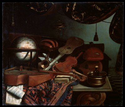 楽器のある静物、1718年。 作： Bonaventura Bettera