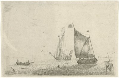 漁船のある海の風景 作： Bonaventura Peeters (I)