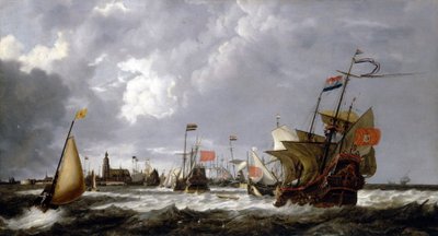 ホーン（オランダ）沖の「ヘラクレス号」と「エーンホーン号」。油彩・キャンバス 作： Bonaventura Peeters