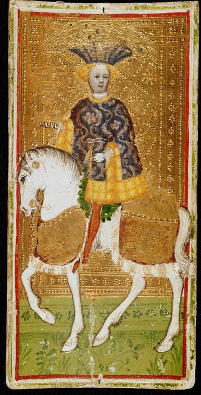カップの騎士。 タロットカード、1441-1444。 作： Bonifacio Bembo