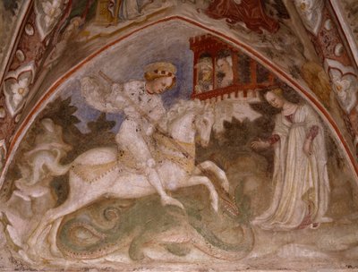 聖ジョージとドラゴン、1460年頃（フレスコ画） 作： Bonifacio Bembo