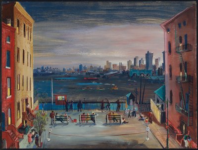 ブルックリンハイツ、1935年頃（紙にcとガッシュ付き） 作： Boris Dmitrievich Grigoriev