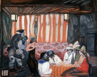 『キャバレー』 ボリス・グリゴリエフ（1886-1939）画 1918年 個人蔵 作： Boris Dmitrievich Grigoriev