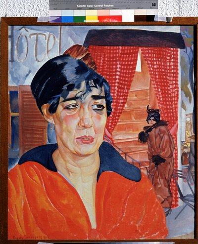 Concierge in Paris（パリのコンシェルジュ）。 ボリス・ドミトリエヴィッチ・グリゴリエフ (1886-1939) の作品、紙に水彩、グワッシュ 作： Boris Dmitrievich Grigoriev