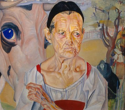 1917年のロシアのサイクル面からのデイリーウーマン 作： Boris Dmitrievich Grigoriev