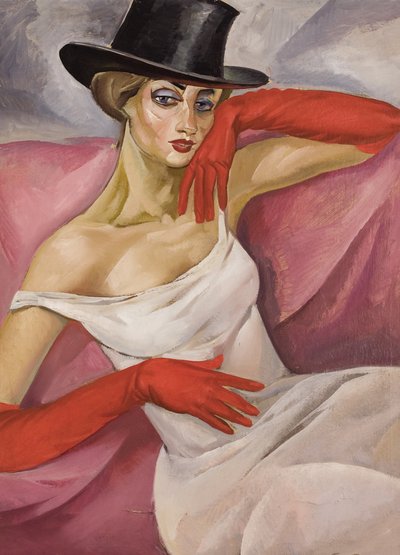 シルクハットの女性 作： Boris Dmitrievich Grigoriev