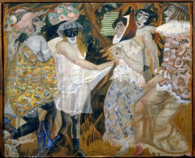 仮面舞踏会 (仮面舞踏会) - ボリス・ドミトリエヴィッチ・グリゴリエフ (1886-1939) による絵画 作： Boris Dmitrievich Grigoriev