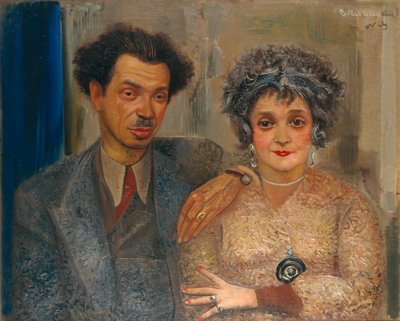 1926年から1933年の間にアーティストNikiolai Remizov 1887-1975と彼の妻の肖像 作： Boris Dmitrievich Grigoriev