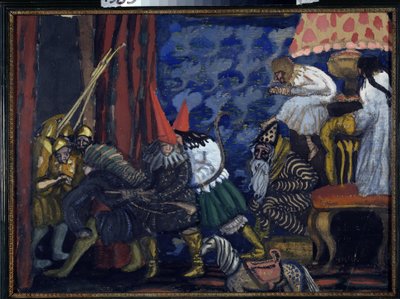 ボートショー。 ボリス・ドミトリエビッチ・グリゴリエフ (1886-1939) の作品、ダンボールにテンペラ 作： Boris Dmitrievich Grigoriev