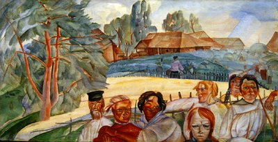 ロシア、1917年の「ロシアの顔」のサイクルから（紙とトイレとガッシュ） 作： Boris Dmitrievich Grigoryev