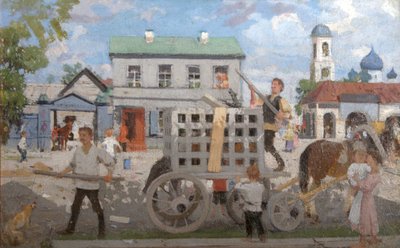 ドッグキャッチャーズ、1920年代。 作： Boris Mikhailovich Kustodiev