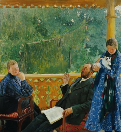 家族の肖像画 ポレノフ家の肖像画、1904～1905年。 作： Boris Mikhailovich Kustodiev