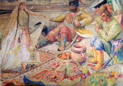 ステパン・ラジン、19世紀末から20世紀初頭。 作： Boris Mikhailovich Kustodiev