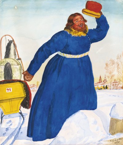 コーチマン、1920 作： Boris Mikhailovich Kustodiev