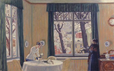 部屋で。 1915年冬 作： Boris Mikhailovich Kustodiev