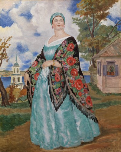 商人の妻、1923 作： Boris Mikhailovich Kustodiev