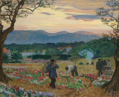 収穫の花、1913 作： Boris Mikhailovich Kustodiev