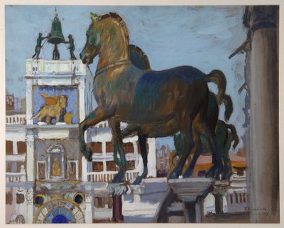 サンマルコの馬、1907 作： Boris Mikhailovich Kustodiev