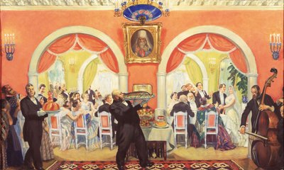1917年の結婚披露宴 作： Boris Mikhailovich Kustodiev