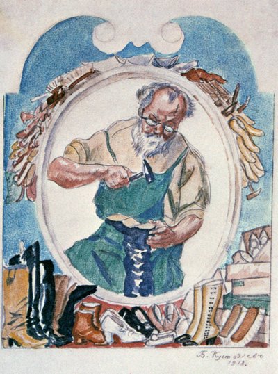 コブラー、1918年。 作： Boris Mikhailovich Kustodiev
