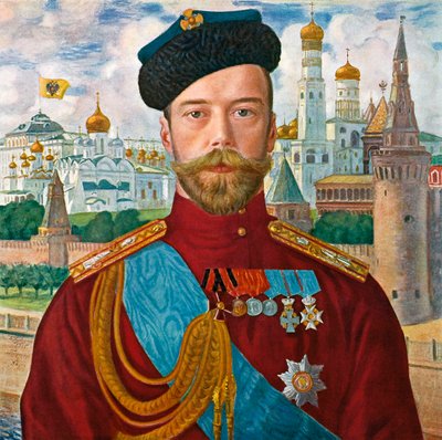 ロシア皇帝ニコライ2世、1915年。 作： Boris Mikhailovich Kustodiev