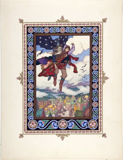 童話「マリア・モレーヴナ」の挿絵（ズヴォーリキン、ボリス・ヴァシリエヴィチ（1872-1935年以降）、1925年頃 - カラーリトグラフ、27,3×20,5 - 個人蔵 作： Boris Vasilievich Zvorykin
