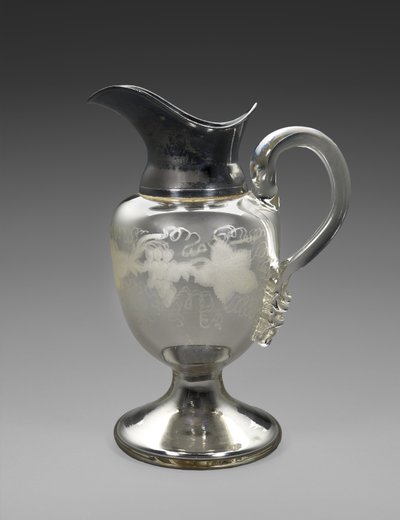 水差し 1865年～1871年頃（銀ガラス、銀板、コルク、紙 作： Boston Silver Glass Company