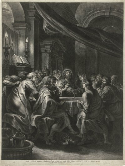 最後の晩餐でのキリストと使徒たち 作： Boëtius Adamsz. Bolswert
