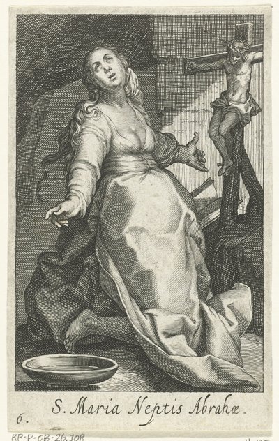 Heilige Maria als kluizenares アブラハムの甥聖マリア (オブジェクトのタイトル) クルイツェナレッセン（シリーズタイトル） 修行者の聖なる砂漠（シリーズタイトル） 作： Boëtius Adamsz. Bolswert