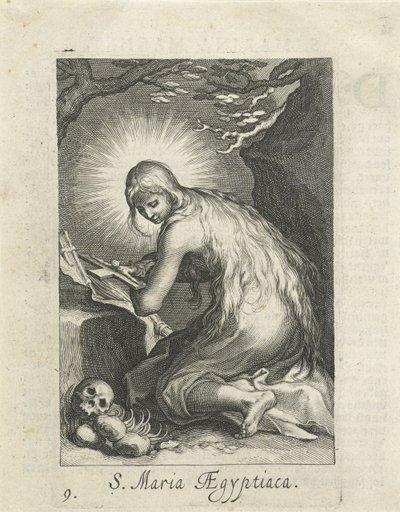 隠者としてのエジプトの聖マリア S. Maria Aegyptiaca (オブジェクトのタイトル) 隠者（シリーズタイトル） Sacra Eremus Ascetriarum (シリーズタイトル) 作： Boëtius Adamsz. Bolswert