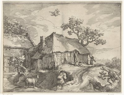 ガニメデの農場と強盗のある風景 田舎の顔 作： Boëtius Adamsz. Bolswert