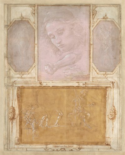 「デッサンの本」のページ 作： Botticelli Giorgio Vasari with drawings by Filippino Lippi and Raffaellino del Garbo
