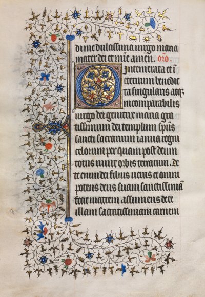 パリの時間の使用：装飾されたイニシャル、c。 1420年。 作： Boucicaut Master