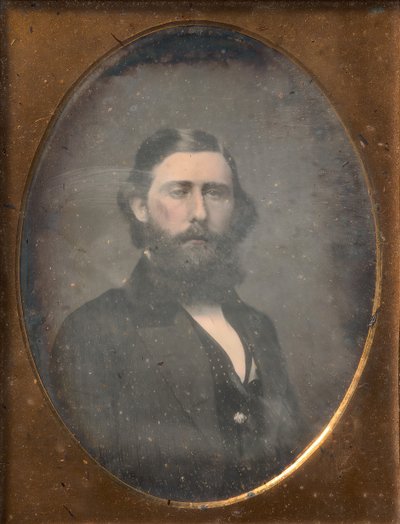 [ひげを生やした男]、1853-57。 作： Brady and Co