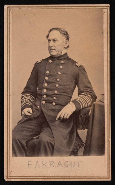 David Glasgow Farragut 1801-1870 の肖像、1870 年以前。 作： Brady